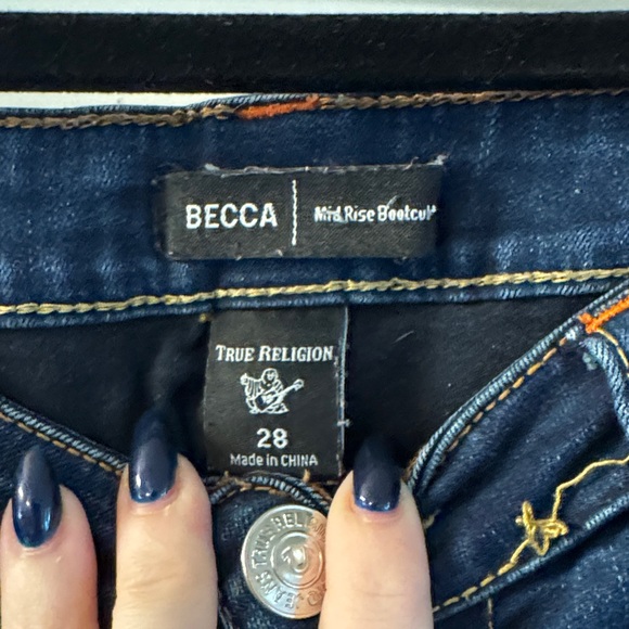 True Religion Dark Blue Boot Cut Jeans - Picture 2 of 3